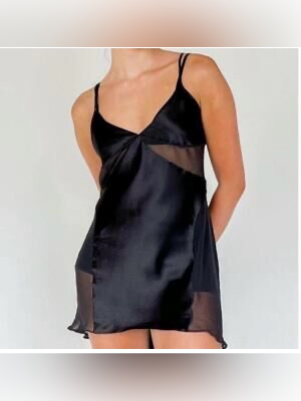 NWT Vintage 2004 Y2K Victoria’s Secret black satin slip dress size large